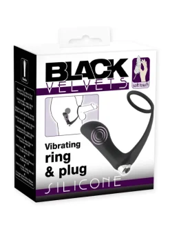 Analplug mit Penisring Vibrating Ring & Plug in schwarz