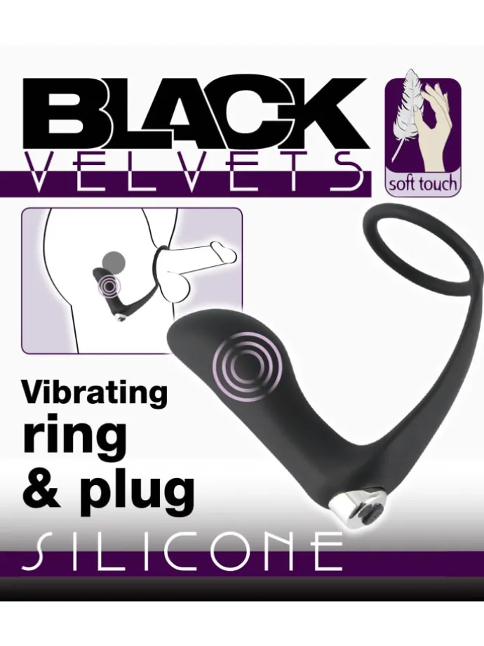 Analplug mit Penisring Vibrating Ring & Plug in schwarz