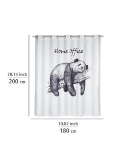 Anti-Schimmel-Duschvorhang "Home Office" in Weiß/ Schwarz - (L)200 x (B)180 cm