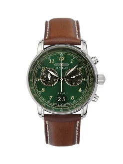 Armbanduhr Herrenuhr LZ127 Graf Zeppelin Chronograph 8684-4 in grün