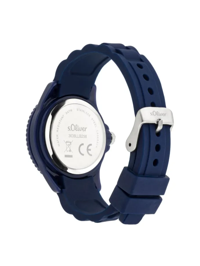Armbanduhr mit coolen Farbdetails in blau