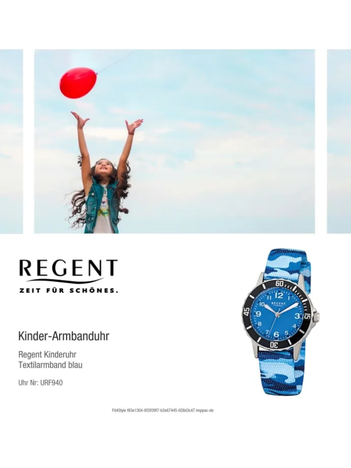 Armbanduhr Regent Kinderuhren blau klein (ca. 29mm)