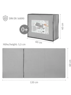 Atmungsaktive safe asleep® Reisebettmatratze – 60x120x5,5 cm