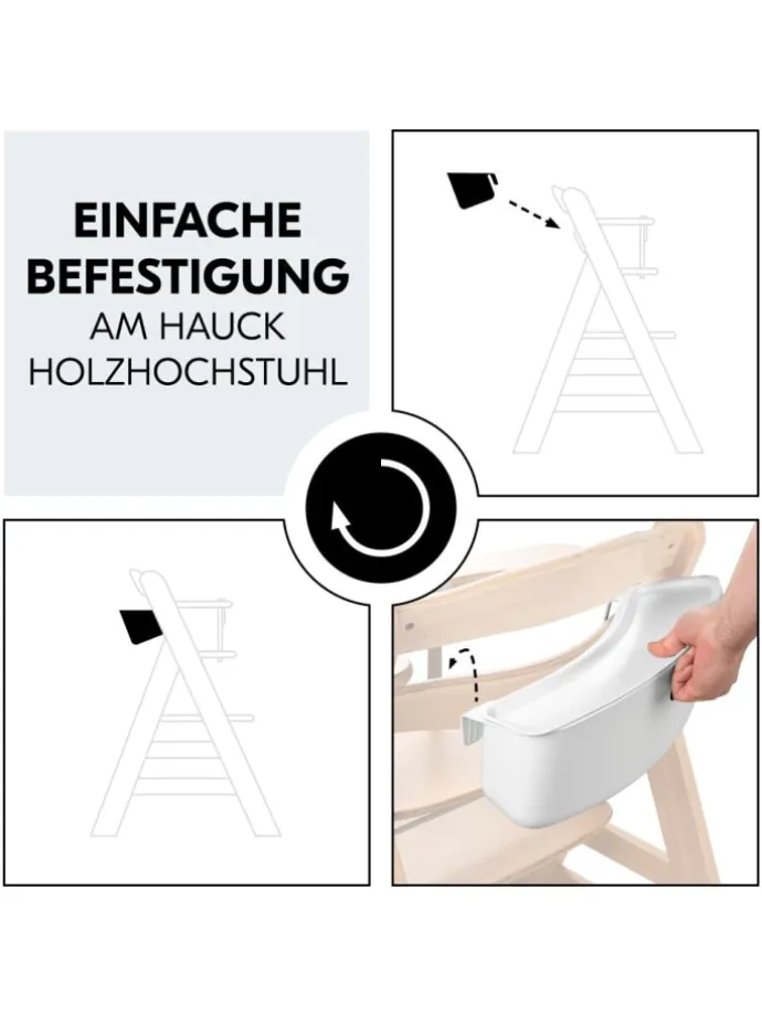 Aufbewahrungsbox für Hochstuhl Rückenlehne in weiss