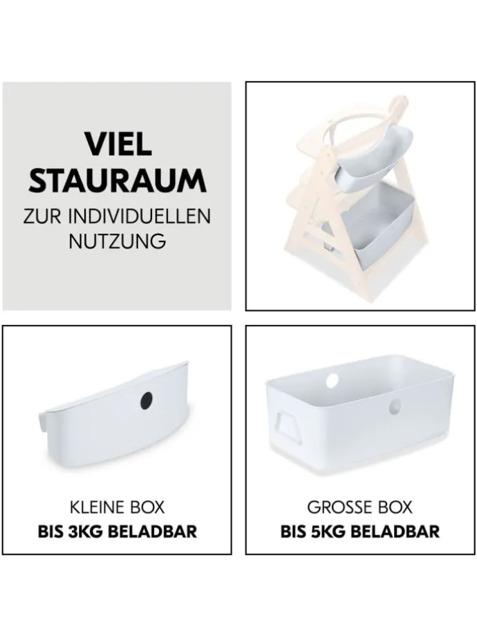 Aufbewahrungsboxen für Hochstuhl - 2er Set in weiss