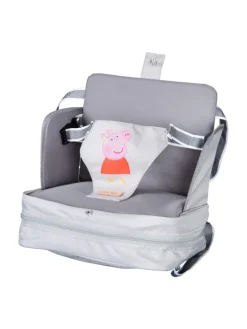 Aufblasbarer Peppa Pig Boostersitz – grau/rosa, mobil, für Kinder & unterwegs