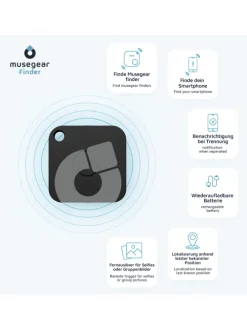 Aufladbarer Bluetooth-Schlüsselfinder "recharge" in schwarz, 2er Pack