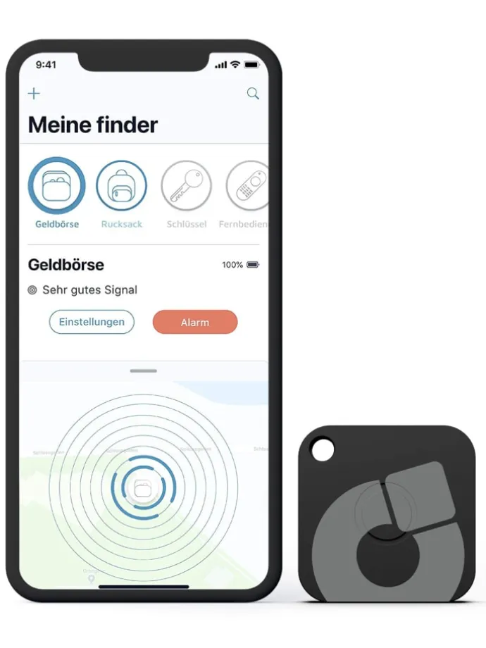 Aufladbarer Bluetooth-Schlüsselfinder "recharge" in schwarz, 2er Pack