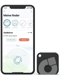 Aufladbarer Bluetooth-Schlüsselfinder "recharge" in schwarz, 3er Pack