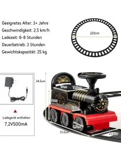 Aufsitz Lokomotive mit Bahn in Schwarz