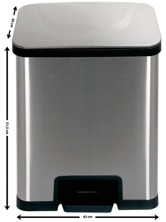 Automatik-Tretabfalleimer "Powerstep" in Silber - 38 l