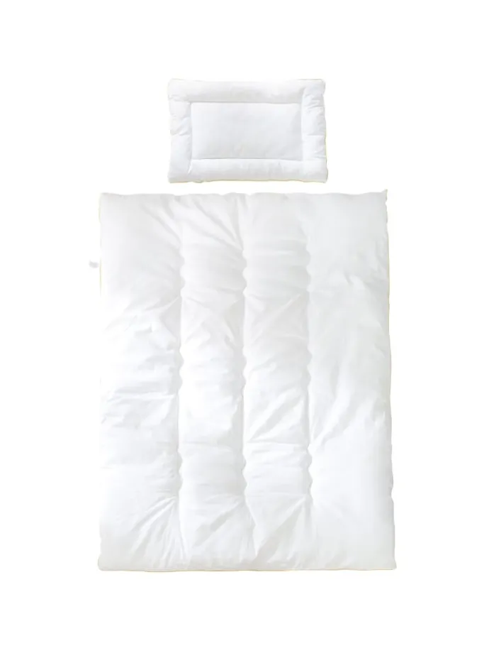 Babby Bettwäsche – Decke & Kissen 100 x 135 cm - weiß