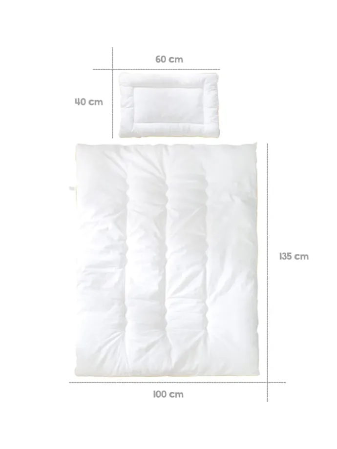 Babby Bettwäsche – Decke & Kissen 100 x 135 cm - weiß