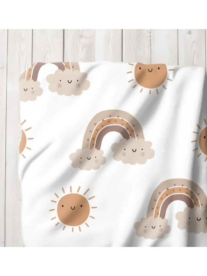 Baby Bettwäsche-Set Biber/Flanell "Little Sunrise" in Weiß