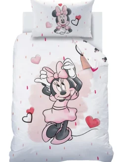 Baby Bettwäsche-Set Biber/Flanell "Disney's Minnie Mouse" in Weiß