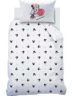 Baby Bettwäsche-Set Biber/Flanell "Disney's Minnie Mouse" in Weiß