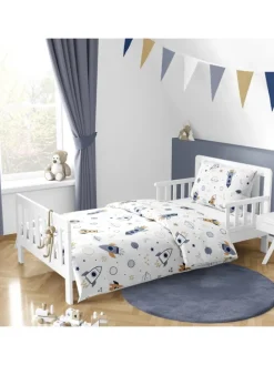 Baby Bettwäsche-Set "Space Rakete" in Blau