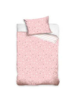 Baby Bettwäsche-Set "Stella, Sterne, Streifen" in Rosa