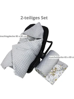 Baby Einschlagdecke für Autositz 2er SET in dunkelgrün