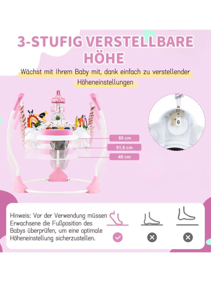Baby Jumperoo Lauflernhilfe ab 6 Monaten in Rosa