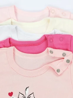 Baby Kurzarm Body mit Aufdruck Spruch 5er Pack in ecru