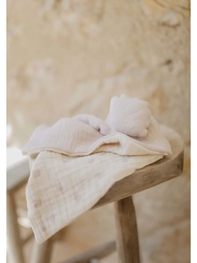 Baby Kuscheltuch aus Musselin 'seashell' in rosa