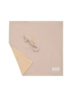 Baby Kuscheltuch aus Musselin 'seahorse' in rosa
