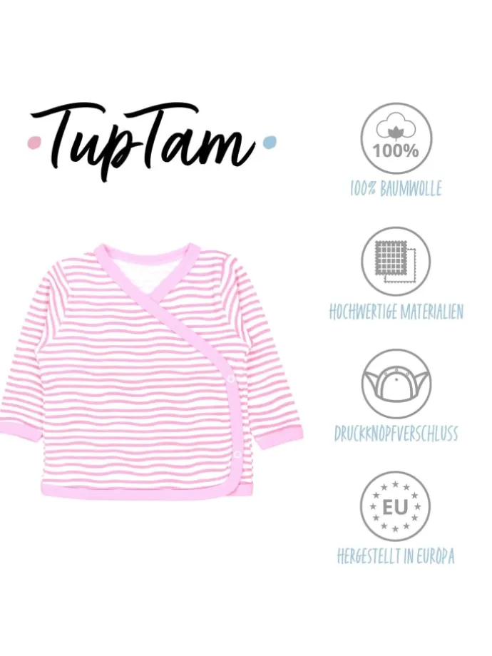 Baby Langarm Wickelshirt 5er Set in rosa Modell 2