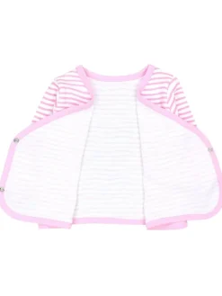 Baby Langarm Wickelshirt 5er Set in rosa Modell 2