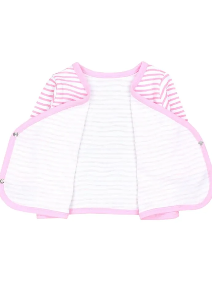 Baby Langarm Wickelshirt 5er Set in rosa Modell 2