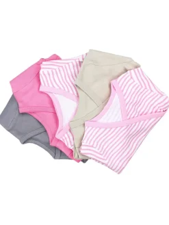 Baby Langarm Wickelshirt 5er Set in rosa Modell 2