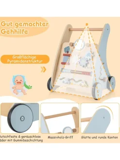 Baby Lauflernwagen Holz in Blau