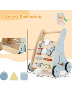Baby Lauflernwagen Holz in Blau