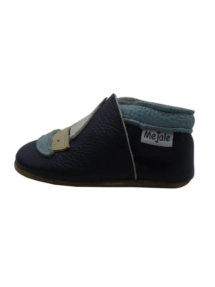 Baby Leder Krabbelschuhe, mit rutschfester Sohle-Segelboot - Muster