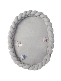 Baby Nest geflochten Grau