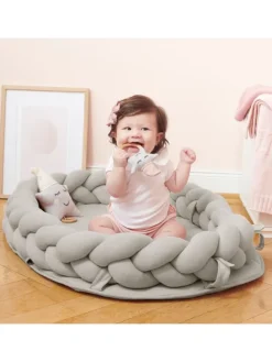 Baby Nest geflochten Grau