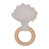 Baby Rassel mit Holzring 'seashell' in rosa