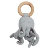 Baby Rassel mit Holzring 'octopus' in blue