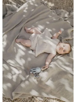 Baby Rassel mit Holzring 'octopus' in blue
