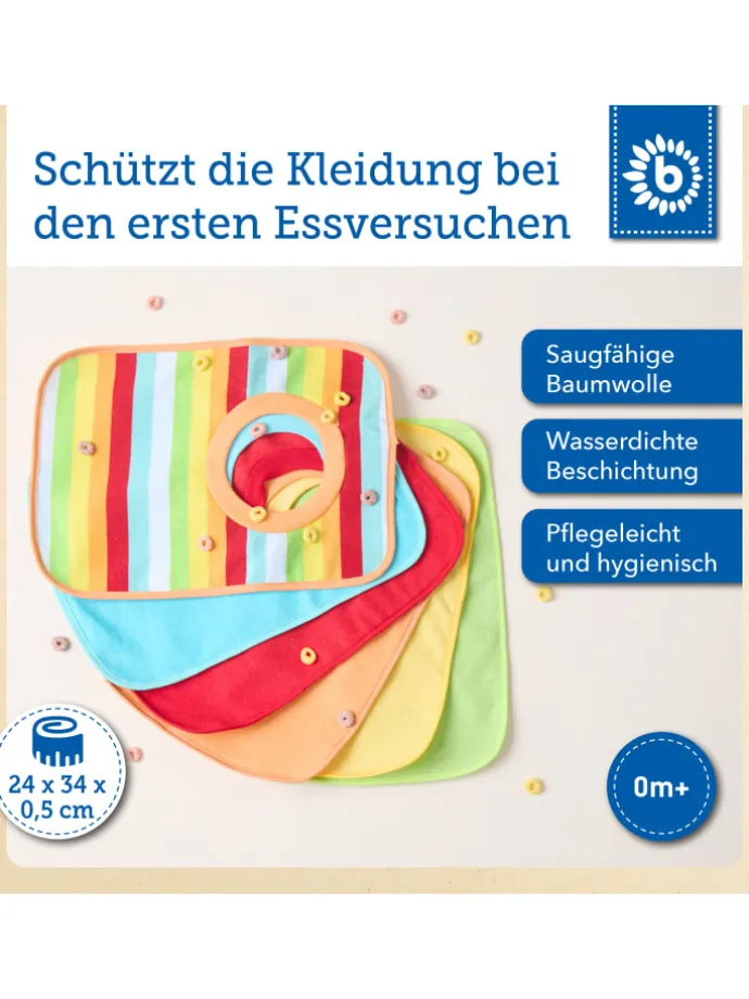Baby Schlupf Lätzchen, 6er Pack - ab Geburt in Mehrfarbig