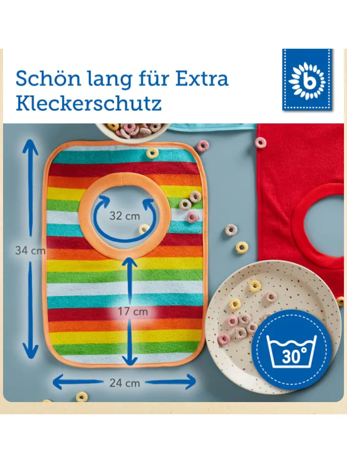 Baby Schlupf Lätzchen, 6er Pack - ab Geburt in Mehrfarbig