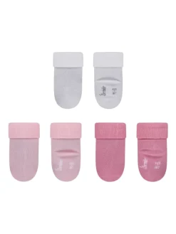 Baby Socken 3er-Pack uni in rosa