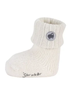 Baby Socken Wolle in ecru farbend