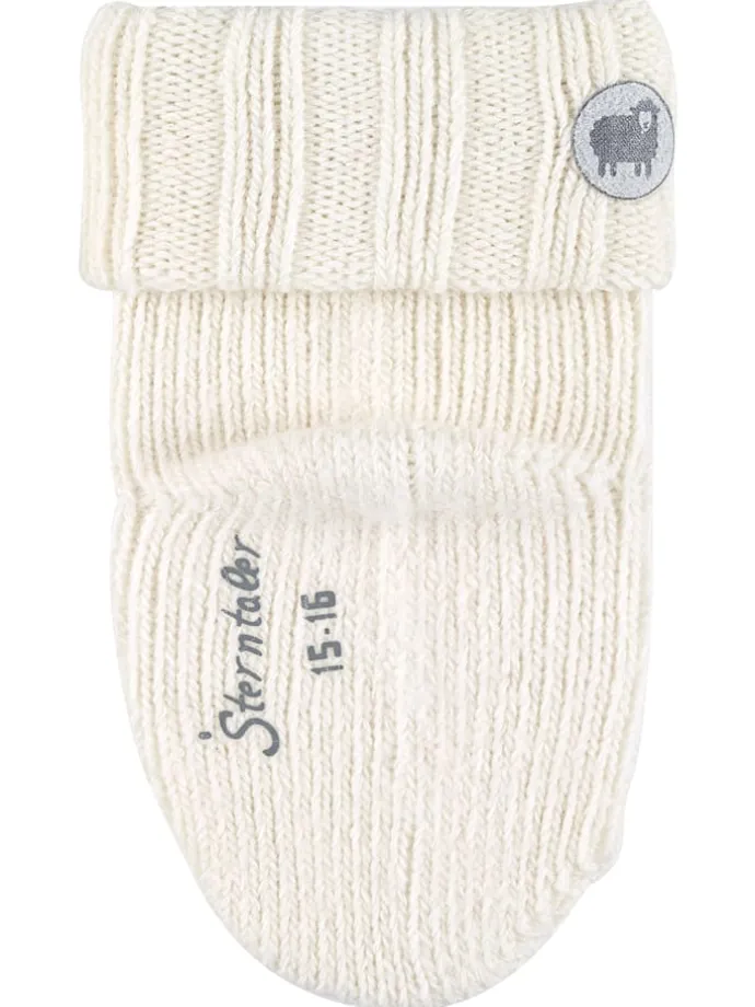 Baby Socken Wolle in ecru farbend