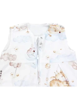 Baby Sommer Schlafsack Ärmellos Unwattiert in weiß/beige