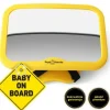 Baby Spiegel 360° Rotationsfunktion mit "Baby on Bord" Aufkleber in Gelb