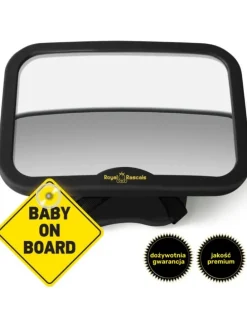 Baby Spiegel 360° Rotationsfunktion mit "Baby on Bord" Aufkleber in Schwarz