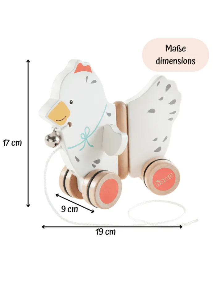 Baby Spielzeug NachziehtierZiehtier Huhn "Marry" aus Holz ab 1 Jahr