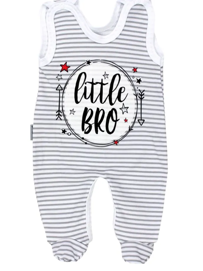 Baby Strampler mit Aufdruck Spruch 5er Pack in beige/blau