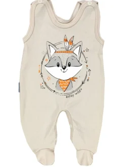 Baby Strampler mit Aufdruck Spruch 5er Pack in beige/blau